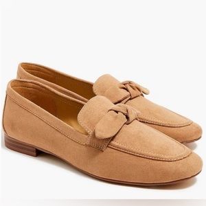 J.Crew Sueded Bow Loafers in Sienna Brown Size BT270